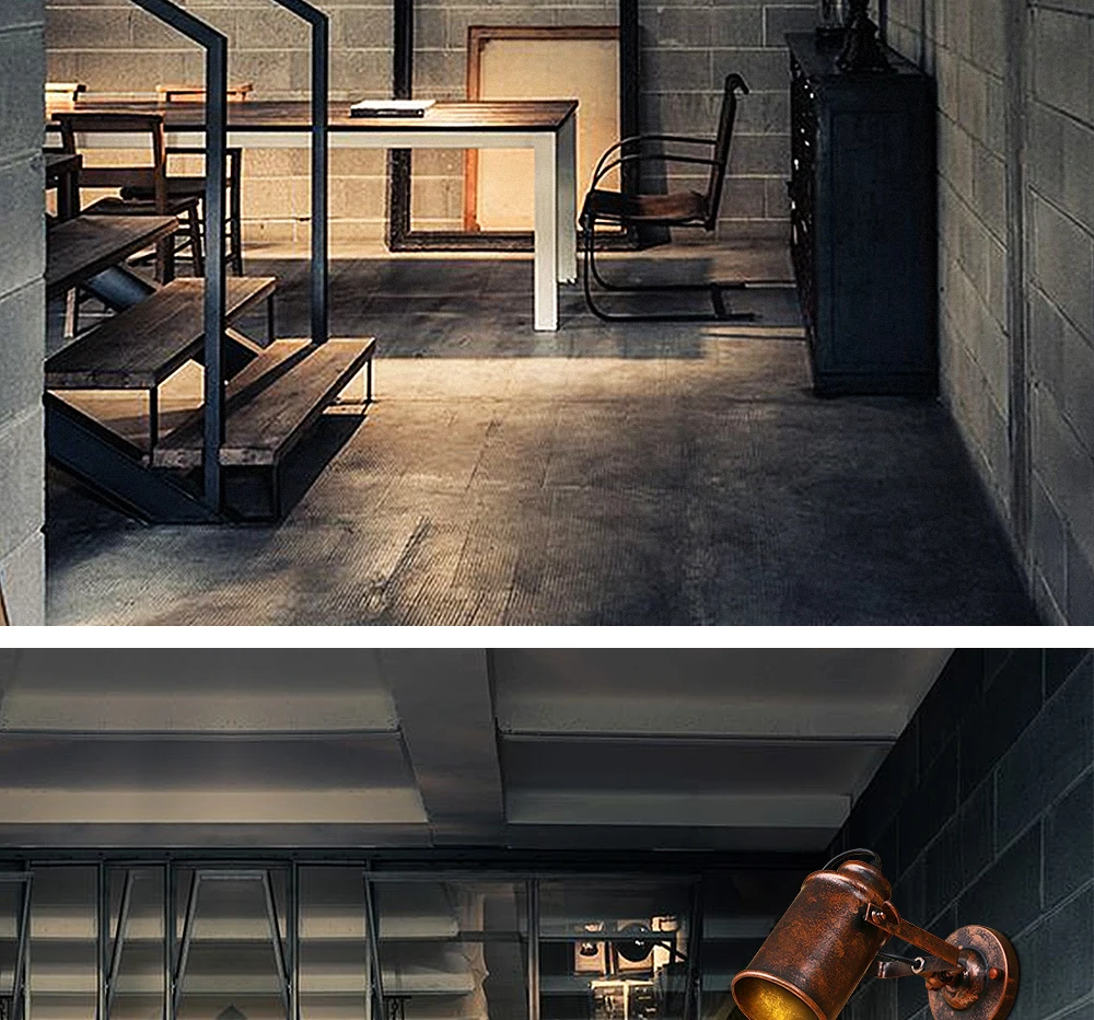 parede industrial lâmpadas loft país luminárias parede