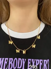 Collar de mariposa con colgante de cadena para mujer, gargantilla de cuentas en capas, de Color dorado y plateado, joyería Bohemia para playa, regalo barato