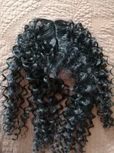 FASHION IDOL-mechones de pelo sintético rizado Afro, malla con división frontal con cierre, extensiones de cabello falso tejido de 16-20 pulgadas