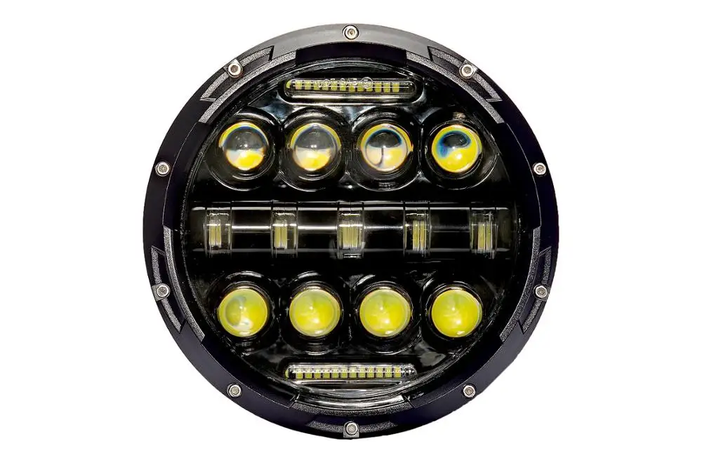 DOT утвержден 7 дюймов 75 Вт светодиодный фары с DRL для Jeep Wrangler грузовиков внедорожные огни 4X4 Лада нива
