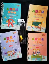 Libro de aprendizaje de números en inglés para niños, libro de arte para práctica de pintura, escritura de caligrafía, juguete de escritura en inglés, 4 libros