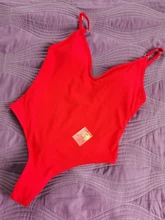 Bañador unicolor de una pieza para mujer, traje de baño Sexy, Monokini de realce de cintura alta, ropa de playa, 2021