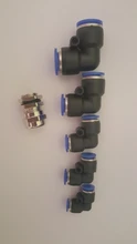 Conector neumático PV, manguera de aire/agua y conector de empuje de tubo de plástico de 4-16mm, conector rápido de manguera, adaptador de ángulo, enchufe 1 Uds