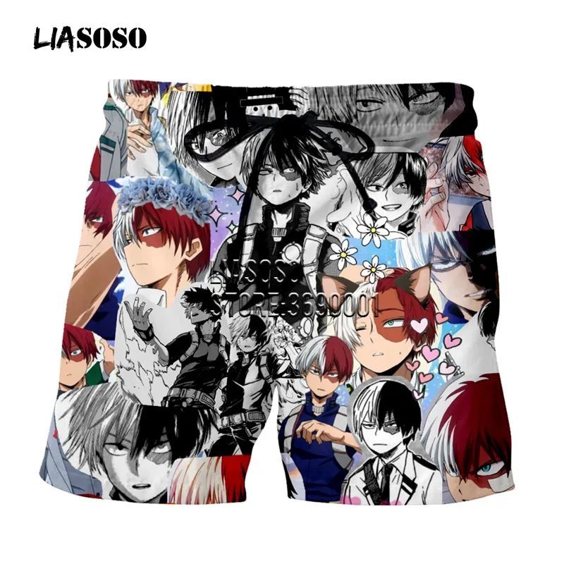 LIASOSO/мужские шорты с 3D принтом Todoroki Shouto Bakugou Katsuki, повседневные шорты, пляжные шорты, летние шорты X2796