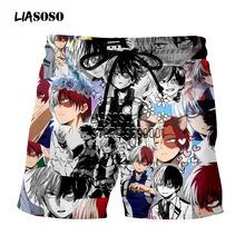 LIASOSO/мужские шорты с 3D принтом Todoroki Shouto Bakugou Katsuki, повседневные шорты, пляжные шорты, летние шорты X2796