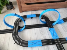 Coche de carreras teledirigido con Control remoto, vehículo eléctrico de carreras de 1:64, con ranura para vía férrea de electrificación, juguete para 4 coches