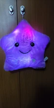 34CM Creative Toy Luminous Pillow Soft Stuffed Plush Glowing Colorful Stars Cushion Led