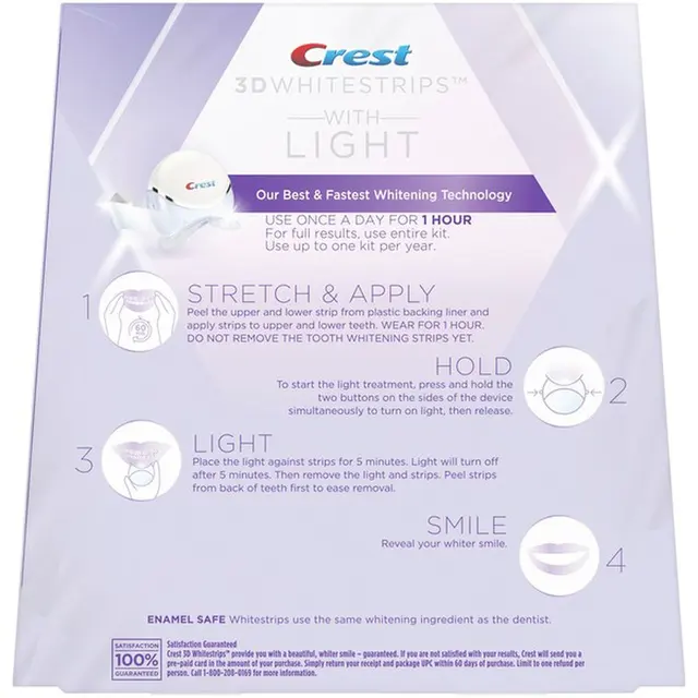 crest 3d white bandes blanches 3D avec lumière bleue – Image 2