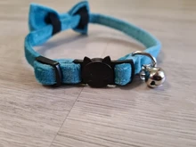 Collar de gato de terciopelo con lazo liso para cachorro, Chihuahua, con campana, hebilla de seguridad ajustable, pajarita para gatos, accesorios para mascotas