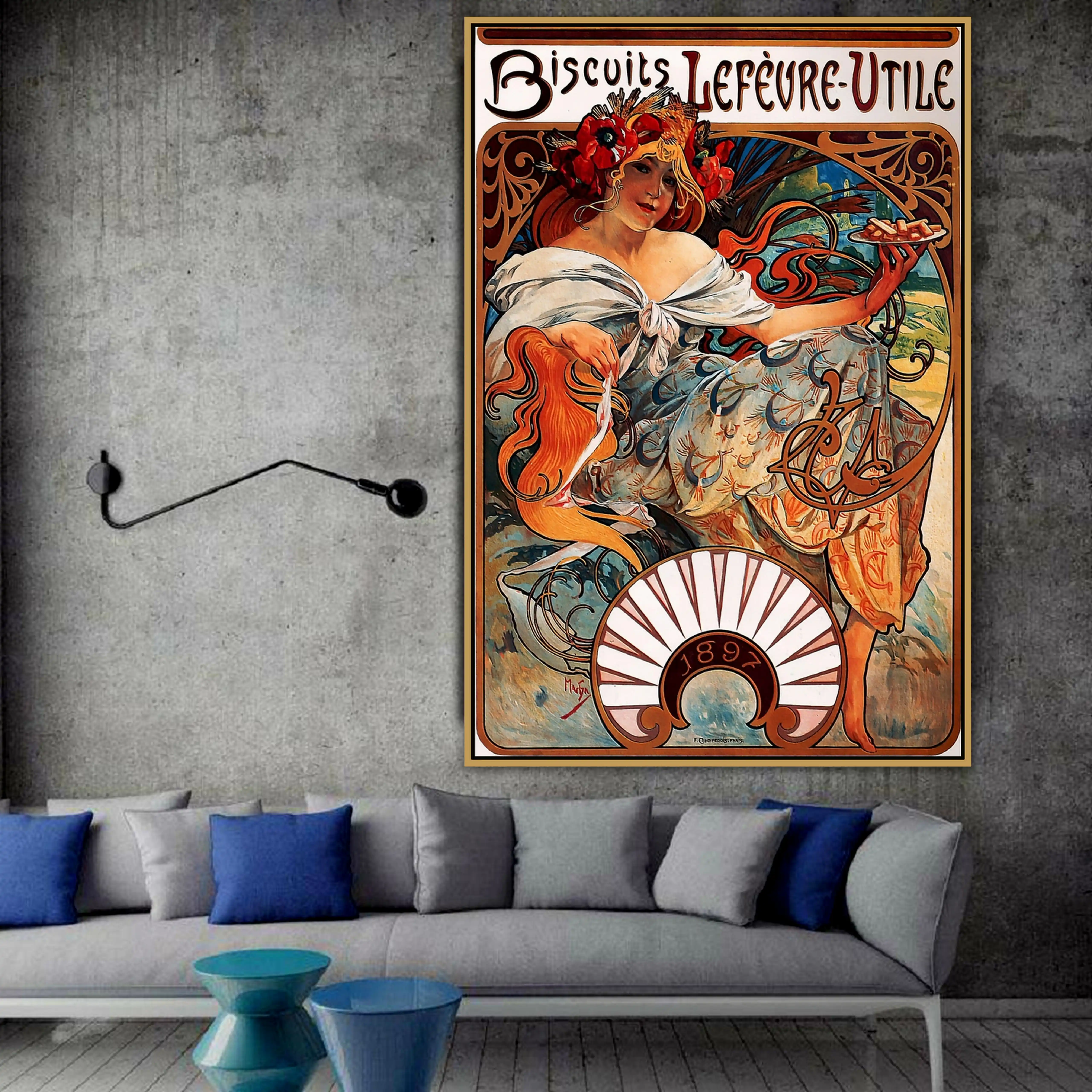 Biscuits Lefevre Utile By Alphonse Mucha Old Master Advertisement Retro Vintage Poster Wall Photo Pictures Wall Art Canvas Print Painting Calligraphy Aliexpress