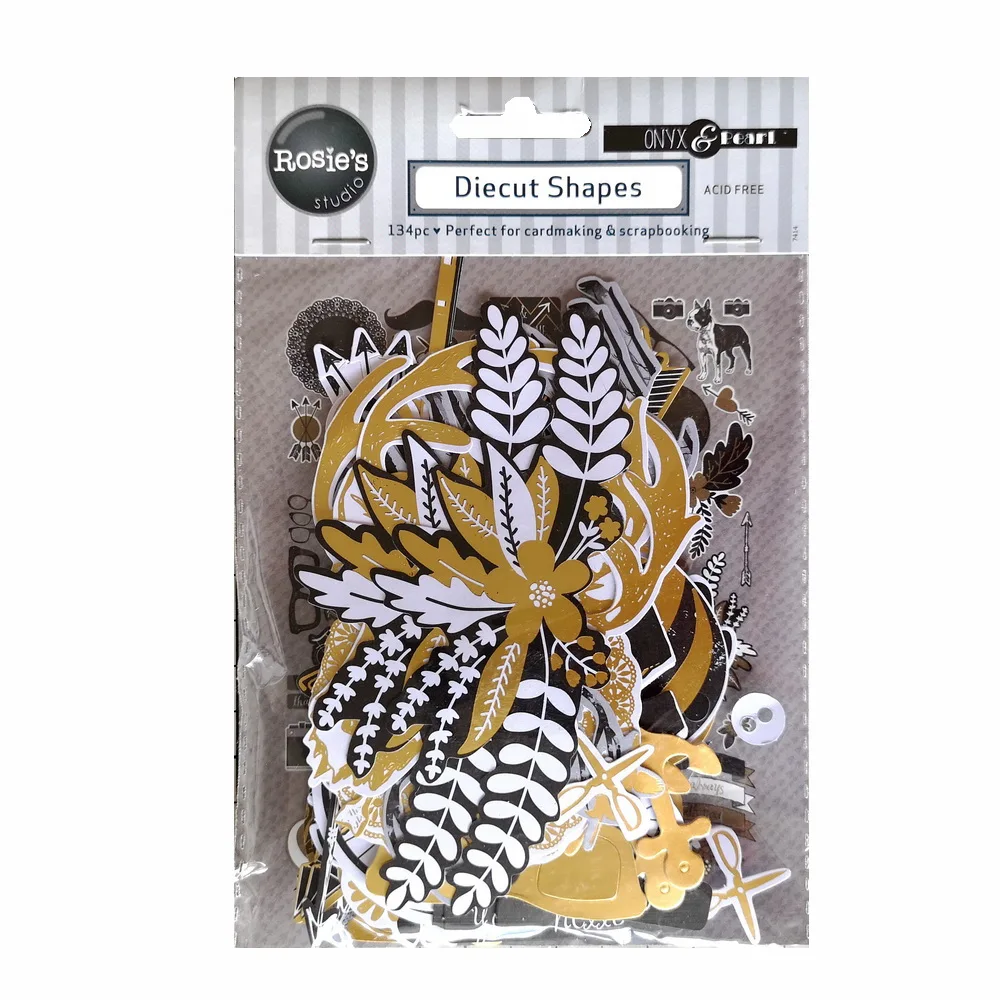 

CRZCrafter Paper Diecuts Shapes Ephemera 134pcs Printed Foil Designs DIY Crafts Scrapbooking Cardmaking Journal Embellishments