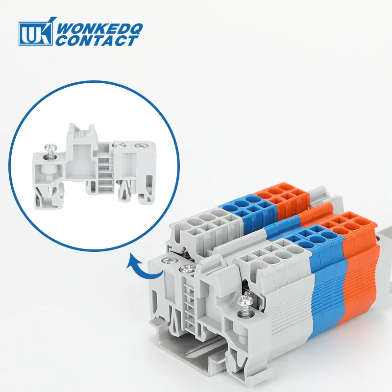 Din Rail Terminal Block End Stop Bracket 10Pcs E/UK E/UK2 EW35 WKF35 Mounting NS 35 DIN Rail Terminal Block Fixed CLIPFIX Screwless Tool-free End Clamp