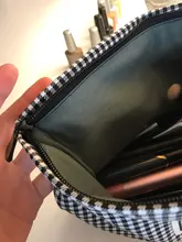 Comprado 1 Pc mujeres celosía cosmético bolsa de bolsa negra para maquillaje de belleza de la caja de almacenamiento organizador embrague Kit de aseo