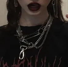 Collar con colgante gótico de Cruz hueca para hombre y mujer, collar de estilo callejero, Color plateado, regalo, joyería de cuello al por mayor