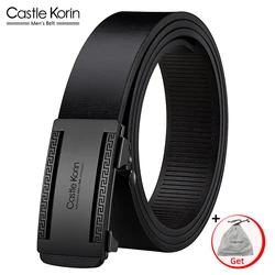 Castle Korin Belts For Men Luxury Designer Brand Leather Fashion Automatic Buckle Jeans Belts High Quality Genuine Belt male