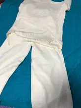 Women Tracksuit Pants Pullovers Sweater-Set Spring Wide-Legs Warm Turtleneck Autumn JXMYY