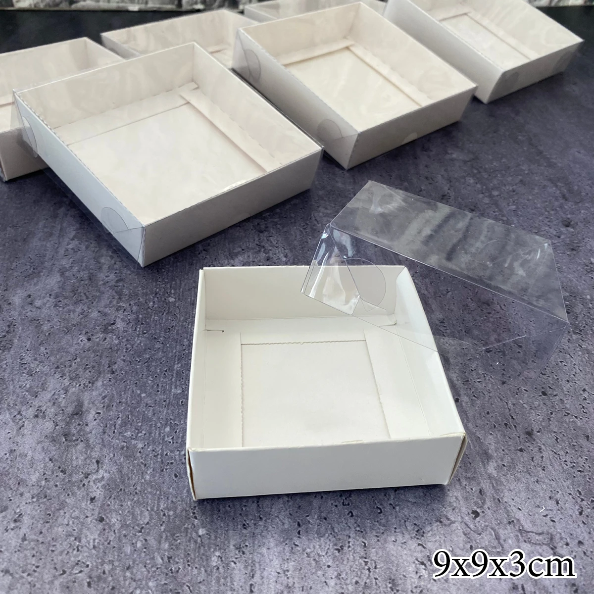 White Cake Gift Box Cardboard Packaging Window Transparent Lid Cookie Boite  a Gateaux Candy Christmas Wedding Guests Favor Boxes