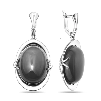 

Silver earrings with a hook and eye