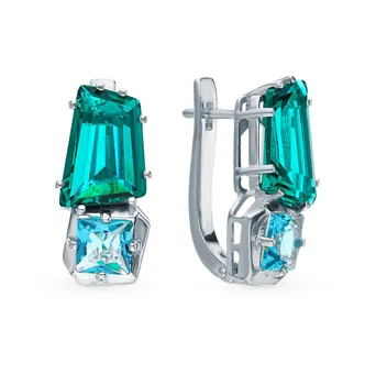 

Silver earrings with crystal sunlight sample 925