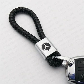 

Mercedes Leather Braid Keychain Key Decoration Remote Screw Cuff Luxury Fast Shipping New 2020
