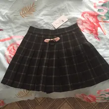 Skirt Knee-Length High-Waist Fall/winter Women's A-Line Above Folded New
