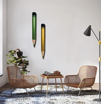 

Decorative Wooden Colored Pencil - 1 pcs (90 cm x 8 cm x 4) - hand-made - Green