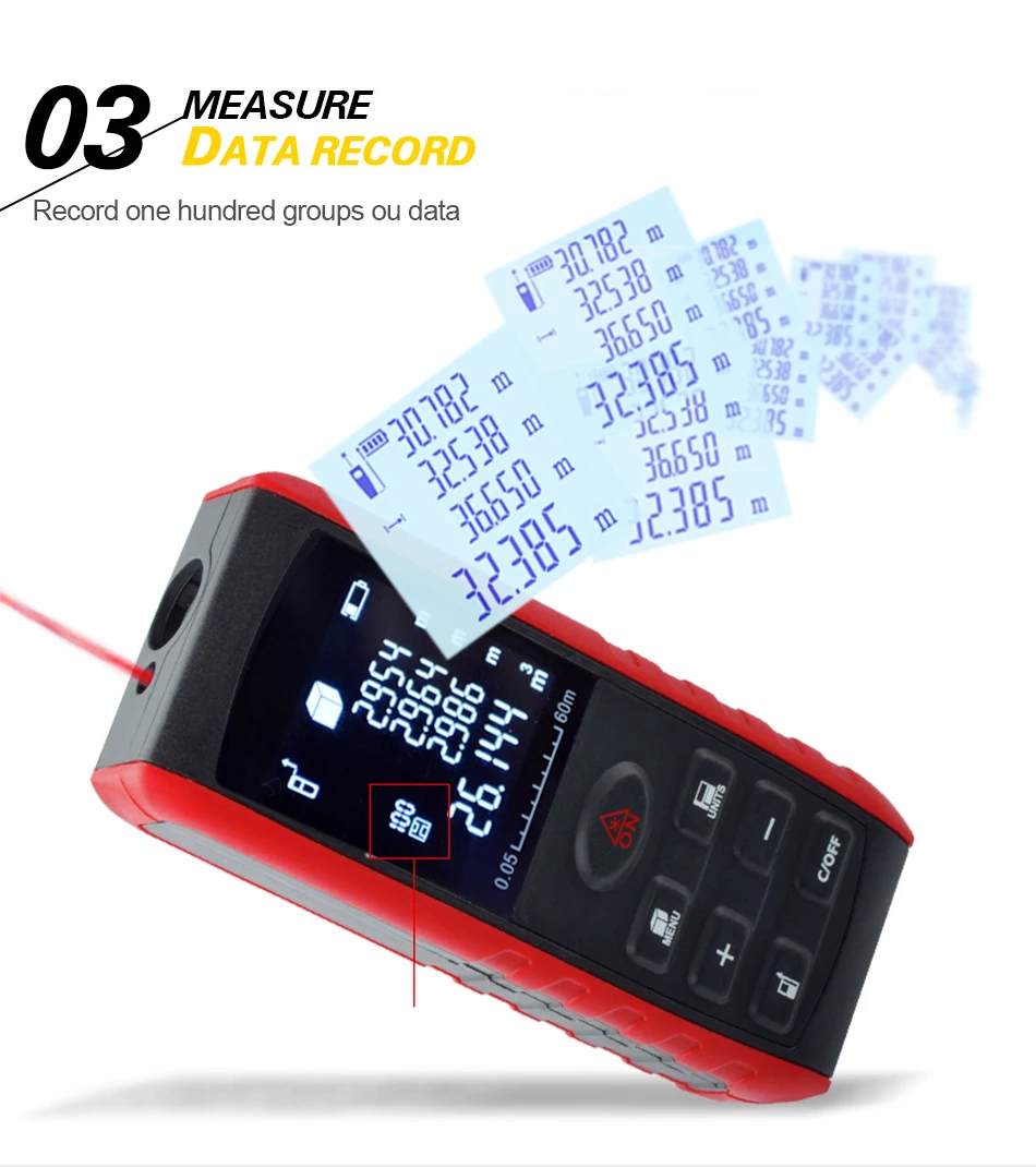 Heipoe E80 E100 E120 Rangfinder Measure Area, Volume, Angle 80M 100M 120M Portab