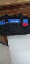WORKPRO-Bolsa de herramientas de alta resistencia para hombe, organizador de utensilios de 14/15/16 pulgadas de gran capacidad, multibolsa, bandolera