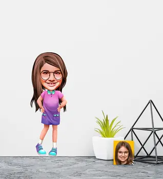 

Personalized Female Child Caricature Of Wall Sticker (50x70cm) 3