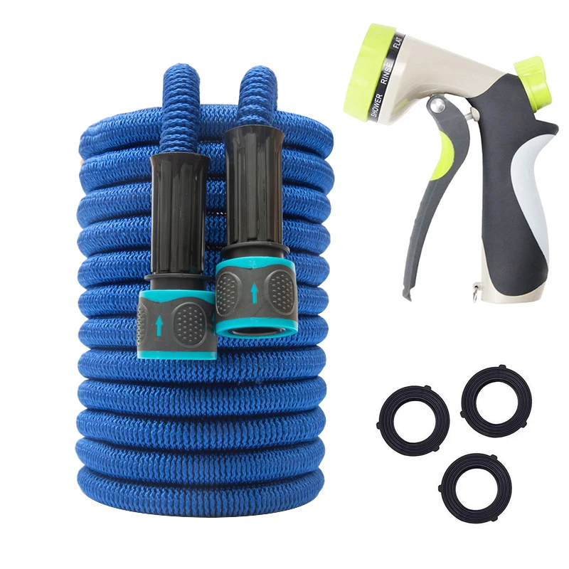 25FT-100FT Magic Hose Multi-functional Garden Hose Expandable Flexible Water Hose Pipe with Spray Gun?Natural Rubber