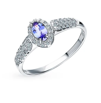 

Gold ring with tanzanite and diamonds sunlight sample 585