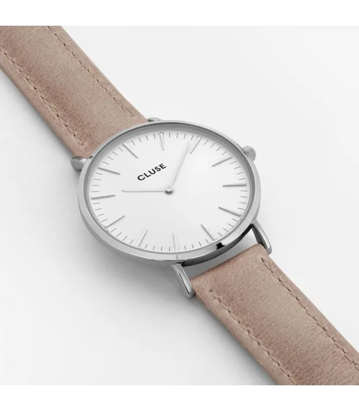 CLUSE часы LA BOHEME серебристый белый/фундук CL18234