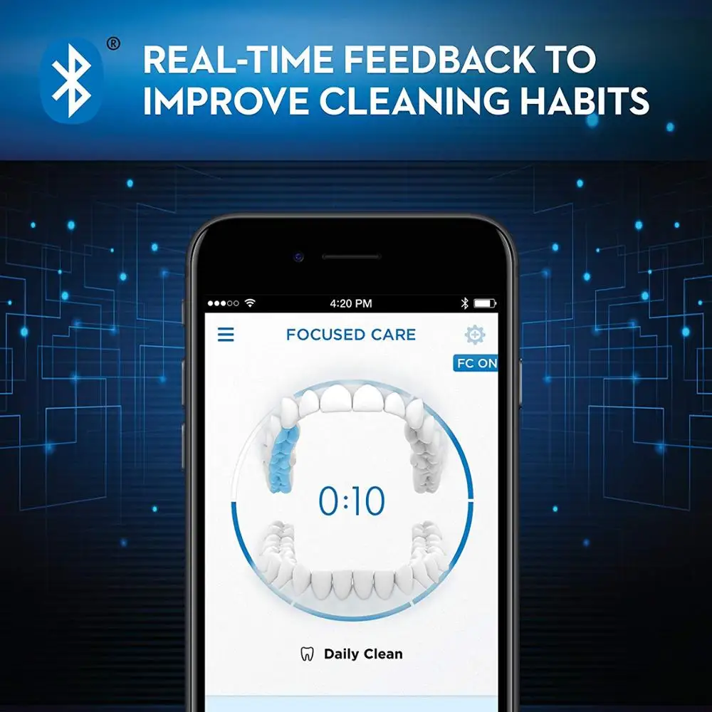 Oral-B Pro 7000 SmartSeries Black Electronic Power Rechargeable Electric Toothbrush with Bluetooth Connectivity Oral-B Pro 7000 SmartSeries Black Electronic Power Rechargeable Electric Toothbrush with Bluetooth Connectivity
