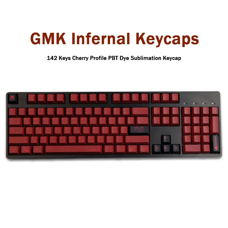 

142 Keys GMK Infernal Keycaps Cherry Profile PBT Dye Sublimation Mechanical Keyboard Keycap For MX Switch 61/64/87/980/104