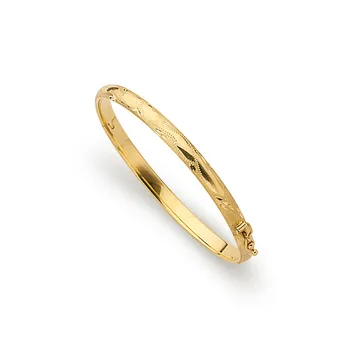

Bracelet 18k gold hoop half hollow carved diameter 60mm Women [5673]