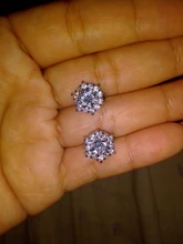 S925 de Color plata Simple ronda Bling CZ piedra de circón pendientes joyería de moda coreana pendientes para las mujeres chica