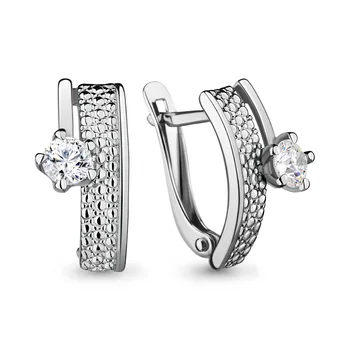 

Aquamarine earrings with cubic zirconia, 925 sterling silver