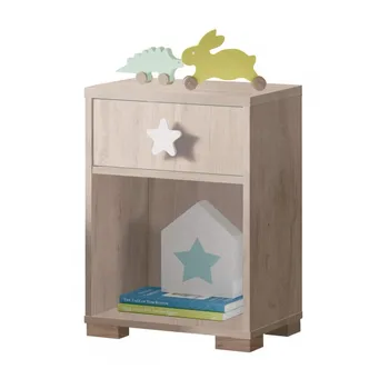 

Sweet bedside table children's bedroom Oak 1 drawer White Star Youth Room 40x33x56