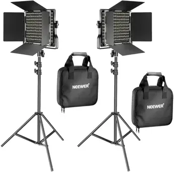 

Neewer 2 Pieces Bi-color 660 LED Video Light and Stand Kit :Dimmable Light + Light Stand for Studio Photography Video Shooting
