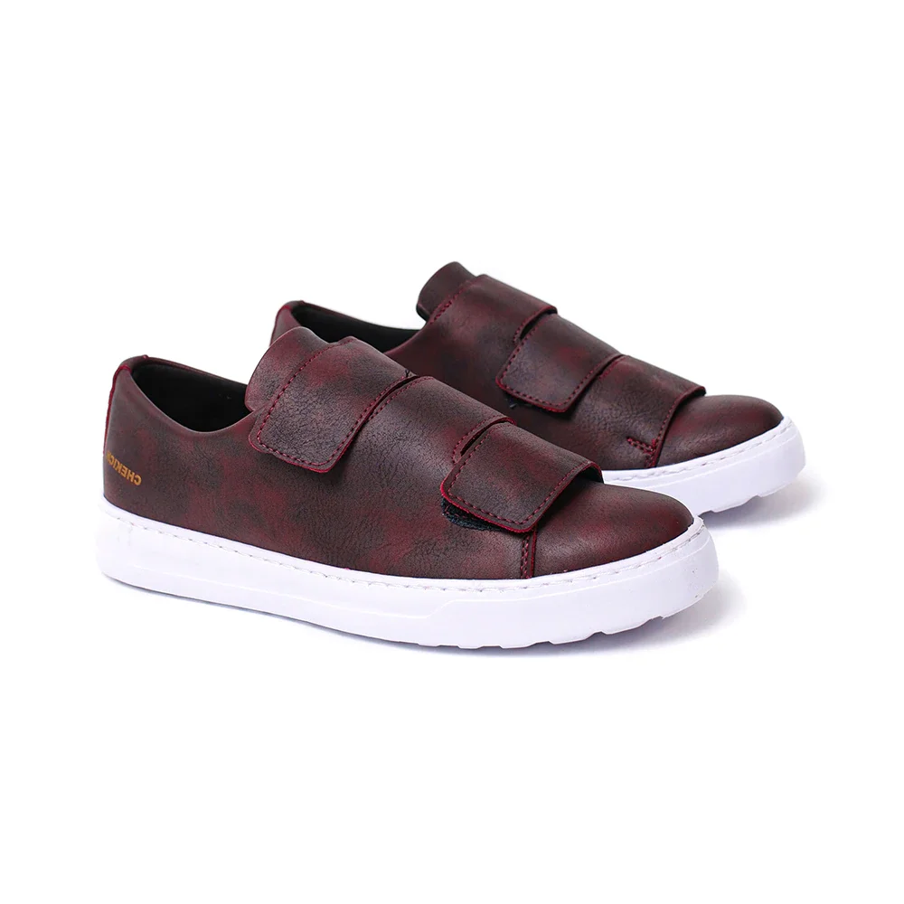 Chekich Hombres Zapatillas Claret Rojo Cuero Artificial Deportivos Estilo Velcro Costura Ligera y Diseño de Base Ligera Cómodo 2021 Verano y Otoño Moda Pisos Trajes Boda CH007 V3| | -