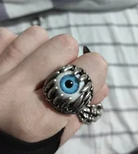 SLZBCY-anillo de acero inoxidable con diseño de garra de dragón para hombre, sortija de ojo malvado, fiesta, Anime, Calavera, Hip Hop