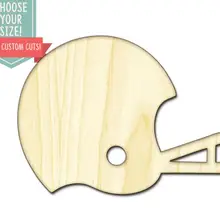 10 шт., футбольный шлем, размер на заказ, лазерная резка, Деревянные Художественные принадлежности для рукоделия, Настенный декор, свадебная детская спортивная игра DCS0692