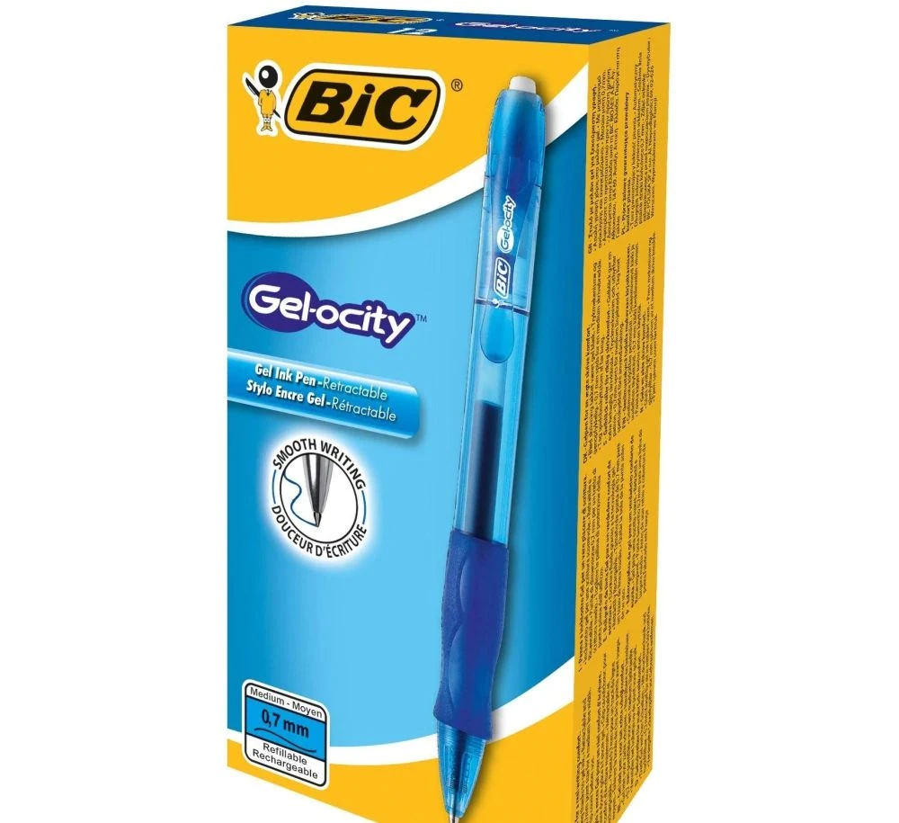 Sada Elke week Auckland 1 Pen Bic Gelocity Blauwe Pen, 0,7Mm Tip En 0,35Mm Slag, met Doorschijnend  Lichaam Met Rubberen Grip Voor Gemak. Kleur Blauw.|Balpennen| - AliExpress