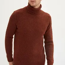 DeFacto мужские модные топы с отложным воротником, Повседневный пуловер, свободные осенние пуловеры для мужчин, новинка-L8800AZ19WN