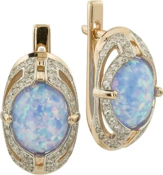 

Aloris earrings with cubic zirconia and Red Gold Opals