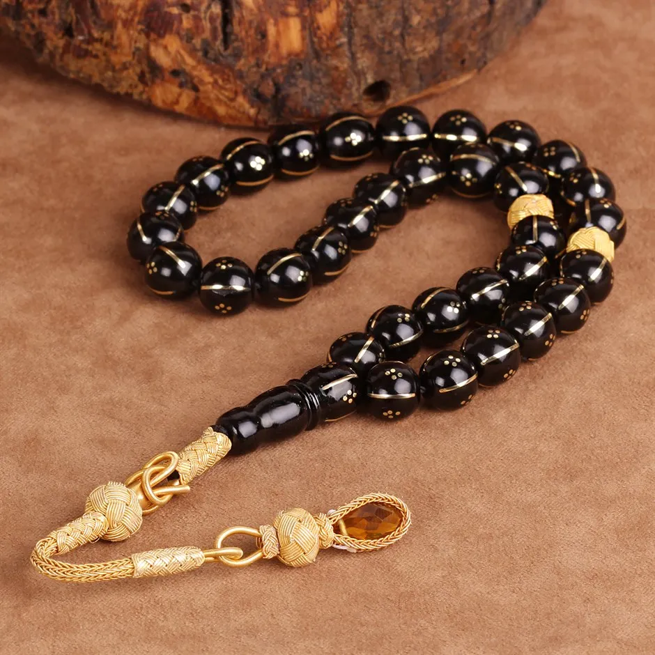 

Islam Tasbih Muslim Rosary Beads 33 Prayer Rosary For Men Bracelet For Men Accessory Erzurum Oltu Stone Handmade Made in Turkey