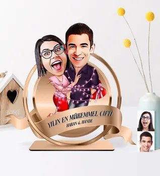

Personalized the Perfect Pair Of Caricature Of Wooden Trinket plaque-2