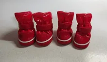 4 unids/set zapatos para perros de invierno de perro caliente botas de nieve zapatos de cuero de la PU para perros pequeños perros Chihuahua impermeable antideslizante cachorro para mascotas zapatos