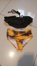 Bañador de 5 a 14 años para niña, traje de baño para niña con estampado de hojas, Bikini de chica adolescente, traje de baño con Top de cuello Halter para niña Falbala