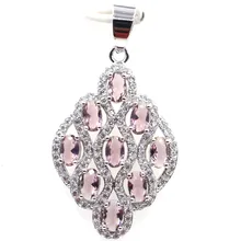 33x20 мм Красивый Фиолетовый аметист натуральный CZ женский подарок серебряная подвеска